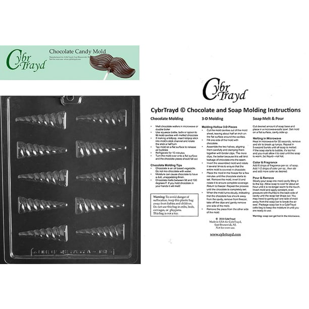 A152 Unicorn Horn Chocolate Candy Soap Mold with Instructions